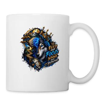 Meisterschaft des Kronenwolf-Fokuss - Tasse - Weiß - Rechts