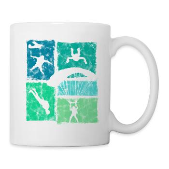 Fallschirmspringer Collage Fallschirm Extremsport - Tasse - Weiß - Rechts