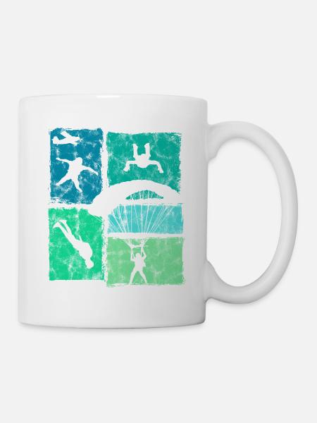 Fallschirmspringer Collage Fallschirm Extremsport - Tasse - Weiß