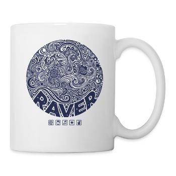 Hippie-Musik Trippig Raver Rave Friedenszeichen - Tasse - Weiß - Rechts