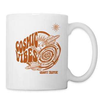 Trippy Festival Kosmische Vibes Groovy Trippin - Tasse - Weiß - Rechts