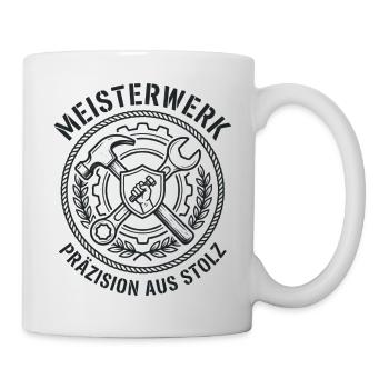 Meisterwerk Handwerker – Präzision aus Stolz - Tasse - Weiß - Rechts