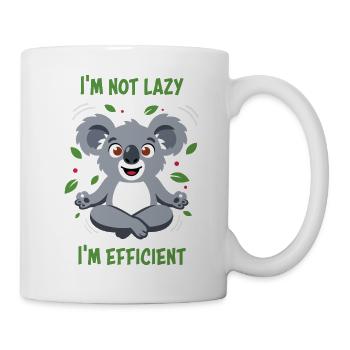 Koala Zen: Nicht faul, effizient - Tasse - Weiß - Rechts