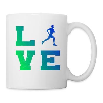 Geschenkidee für einen Running mit Running - Tasse - Weiß - Rechts