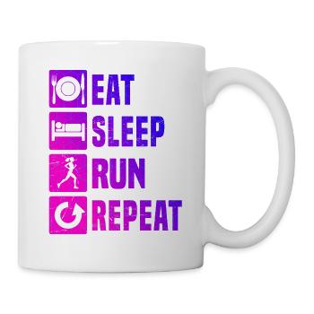 Geschenkidee für eine Laufsportlerin mit Laufsport - Tasse - Weiß - Rechts