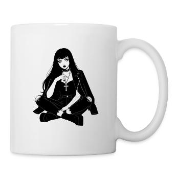 Schwarze Gothic Diva - Tasse - Weiß - Rechts