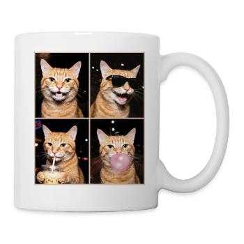 Katzen orange Tabby Katze - Tasse - Weiß - Rechts