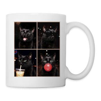 Katzen schwarze Katze - Tasse - Weiß - Rechts