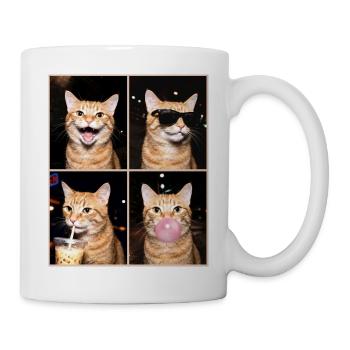 Katzen orange Tabby Katze - Tasse - Weiß - Rechts