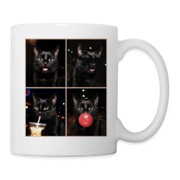 Katzen schwarze Katze - Tasse - Weiß - Rechts