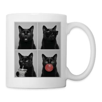 Katzen schwarze Katze - Tasse - Weiß - Rechts