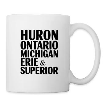 Huron, Ontario, Michigan, Erie & Superior - Tasse - Weiß - Rechts