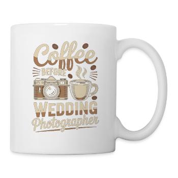 Wedding Photographer Coffee Cameraman Coffee Lover - Tasse - Weiß - Rechts