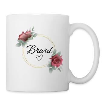 Braut Herz Rosenkranz - Tasse - Weiß - Rechts