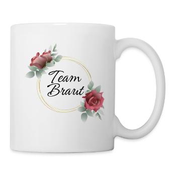 Team Braut Rosenkranz - Tasse - Weiß - Rechts