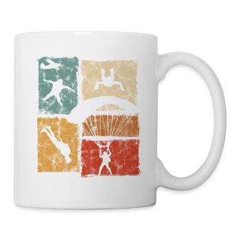 Fallschirmspringer Fallschirmsprung mit Fallschirm - Tasse - Weiß - Rechts