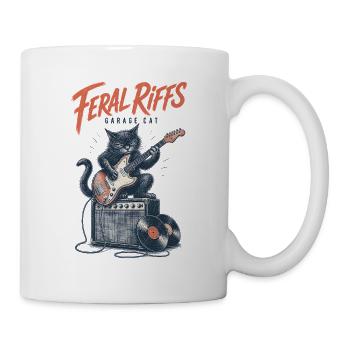 Rock Katze Gitarre Vinyl Garage Musik - Tasse - Weiß - Rechts