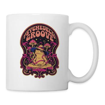 trippiges Festival Groove Hippie Frosch Rave - Tasse - Weiß - Rechts