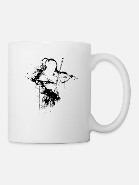 Geigerin Grafik - Tasse - Weiß