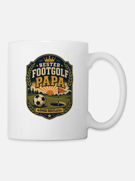 Footgolf Papa König - Tasse - Weiß