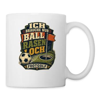 Fußballgolf Ball Rasen Loch - Tasse - Weiß - Rechts