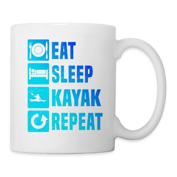 Geschenkidee für eine Wildwasserfahrerin mit Kayak - Tasse - Weiß - Rechts