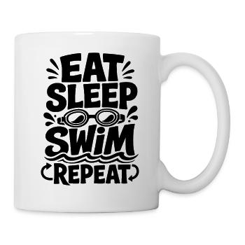 Schwimmen - Tasse - Weiß - Rechts