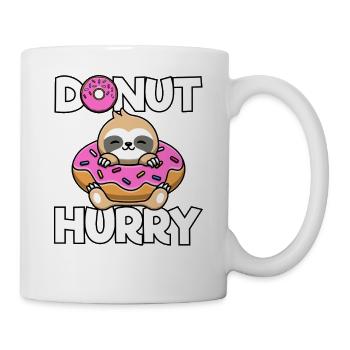 Süßes Kawaii Faultier Donut Hurry Süßigkeiten Fan - Tasse - Weiß - Rechts
