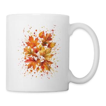 Indian Summer | Autumn Vibes | Herbstlaub - Tasse - Weiß - Rechts