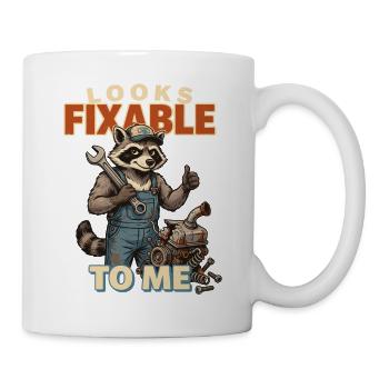 Waschbär Mechaniker: Looks Fixable - Tasse - Weiß - Rechts