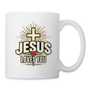 Jesus liebt dich – Christlicher Glaube - Tasse - Weiß - Rechts