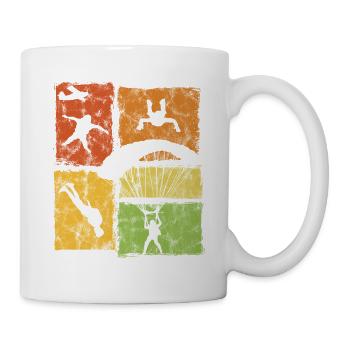 Fallschirmspringer Freifall mit Fallschirm - Tasse - Weiß - Rechts