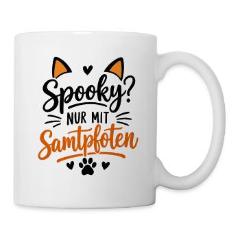 Samtpfoten Katzenliebhaber Logo - Tasse - Weiß - Rechts