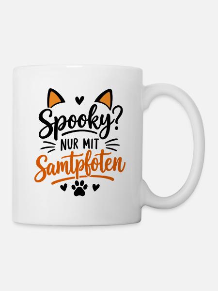 Samtpfoten Katzenliebhaber Logo - Tasse - Weiß