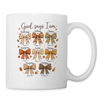  Gott Sagt: Ich Bin Herbstschleifen Bibelvers - Tasse - Weiß - Rechts