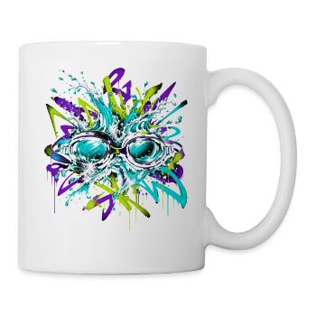 Schwimmbrille Graffiti - Tasse - Weiß - Rechts