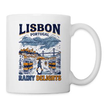 Lisbon Portugal Rainy Delights City Weather - Tasse - Weiß - Rechts