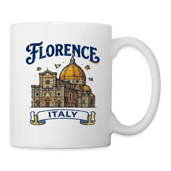 Florence Italy Duomo Cathedral Landmark Travel Art - Tasse - Weiß - Rechts