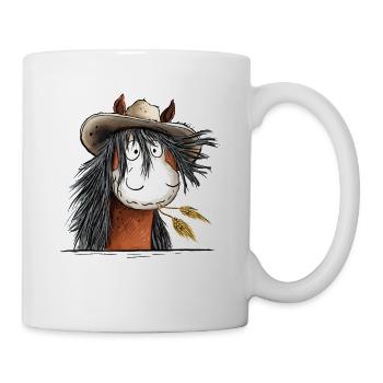 Westernpferd mit Strohhut - Tasse - Weiß - Rechts