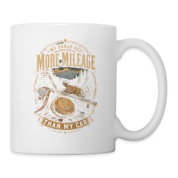 Bluegrass Musik Banjo Has More Mileage Than My Car - Tasse - Weiß - Rechts
