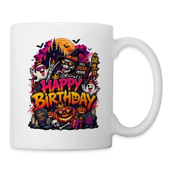 Happy Birthday Halloween Bash - Tasse - Weiß - Rechts