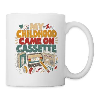 Meine Kindheit kam auf Kassetten-Vintage-Musik - Tasse - Weiß - Rechts