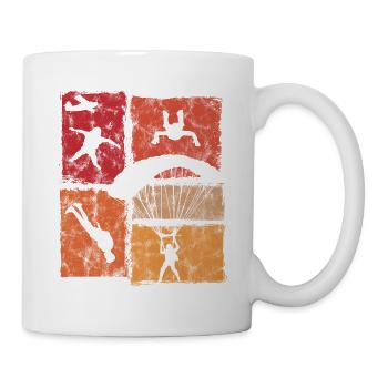 Fallschirmspringer Absprung Freifall Fallschirm - Tasse - Weiß - Rechts