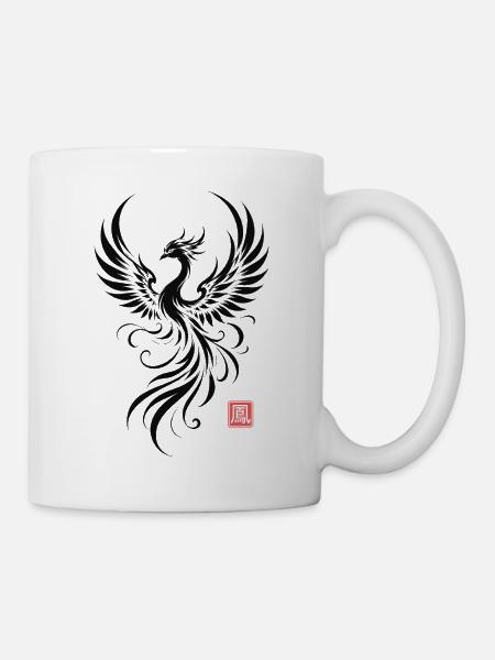Phoenix Japanese Art Mythical Bird - Tasse - Weiß