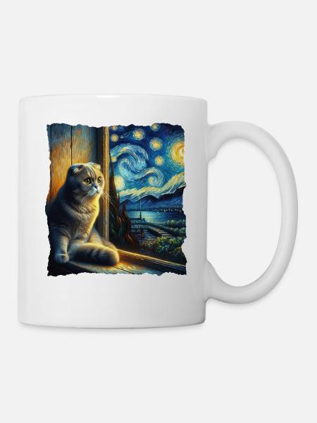 Faltohrkatze Starry Night - Tasse - Weiß