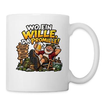 Wo ein Wille, da Promille! - Tasse - Weiß - Rechts