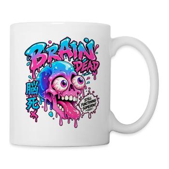 Brain Dead Neon Skull Drip - Tasse - Weiß - Rechts
