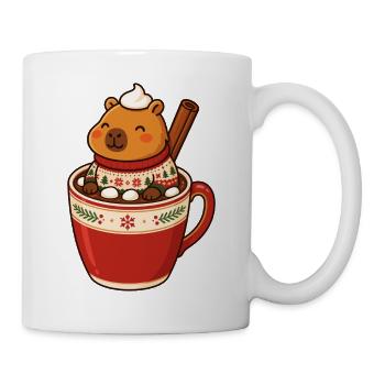Capybara Weihnachten Winterfreude - Tasse - Weiß - Rechts