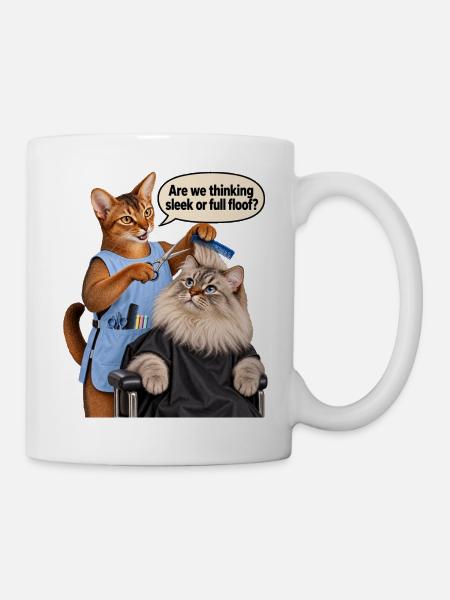 Friseurkatze - Tasse - Weiß