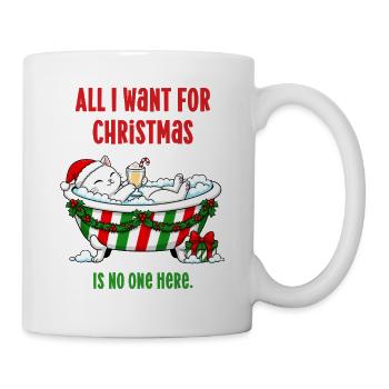 INFJ Weihnachtskatze in Bath genießt die Zeit allein - Tasse - Weiß - Rechts